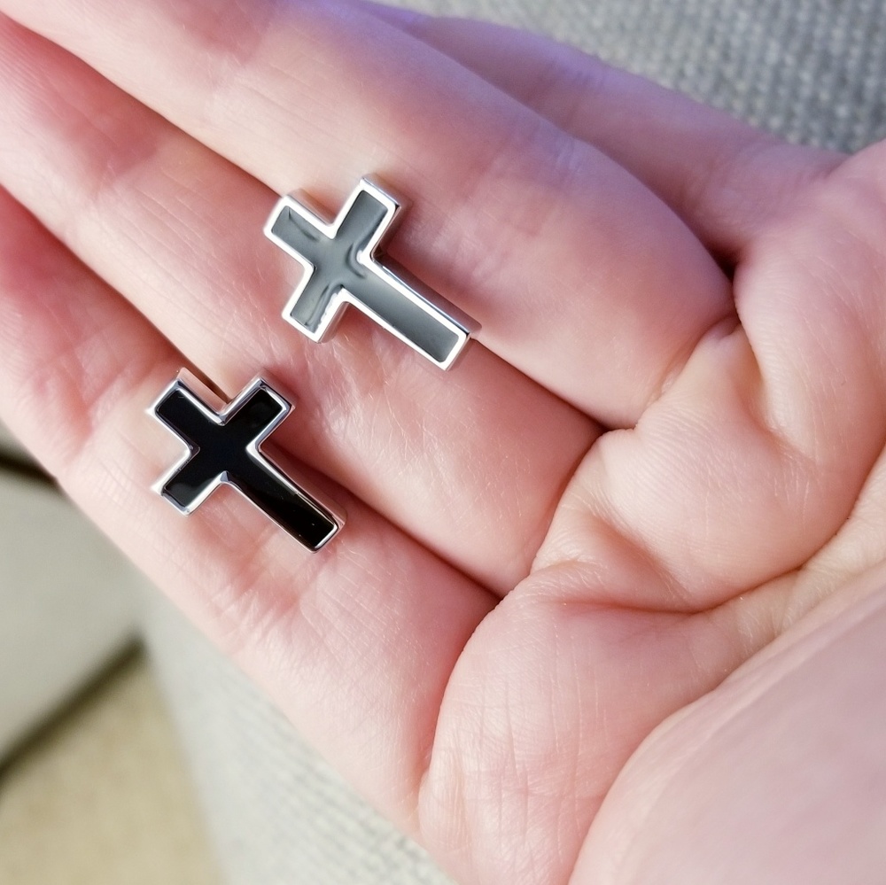 Stainless Steel Cross Cufflinks High Quality - Picture 3 of 5
